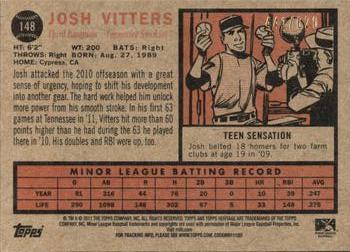 2011 Topps Heritage Minor League - Green Tint #148 Josh Vitters Back