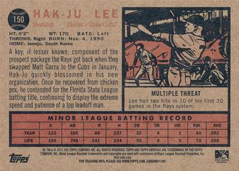 2011 Topps Heritage Minor League - Green Tint #150 Hak-Ju Lee Back