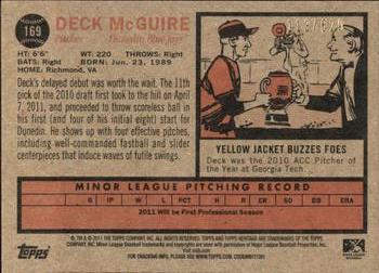 2011 Topps Heritage Minor League - Green Tint #169 Deck McGuire Back