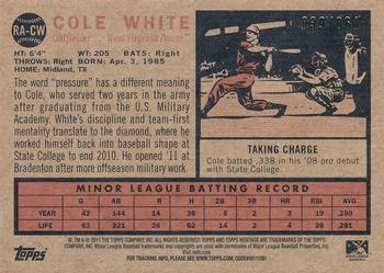 2011 Topps Heritage Minor League - Real One Autographs #RA-CW Cole White Back