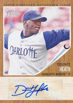 2011 Topps Heritage Minor League - Real One Autographs #RA-DH Deunte Heath Front