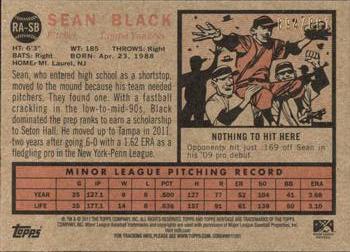 2011 Topps Heritage Minor League - Real One Autographs #RA-SB Sean Black Back