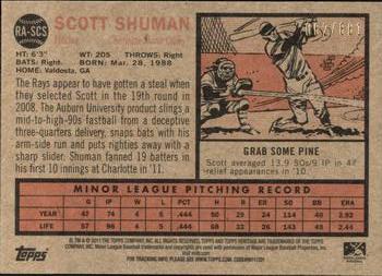 2011 Topps Heritage Minor League - Real One Autographs #RA-SCS Scott Shuman Back