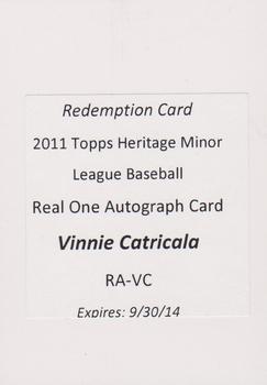 2011 Topps Heritage Minor League - Real One Autographs #RA-VC Vinnie Catricala Front