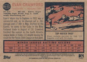2011 Topps Heritage Minor League - Real One Autographs #RA-EC2 Evan Crawford Back