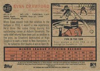 2011 Topps Heritage Minor League - Real One Autographs #RA-EC1 Evan Crawford Back