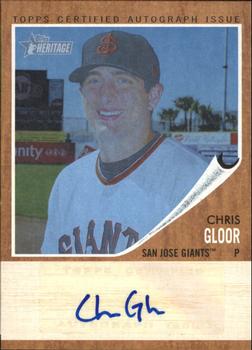 2011 Topps Heritage Minor League - Real One Autographs Blue Tint #RA-CG Chris Gloor Front