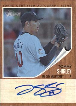 2011 Topps Heritage Minor League - Real One Autographs Blue Tint #RA-TS Tommy Shirley Front