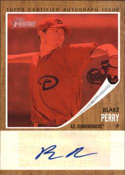 2011 Topps Heritage Minor League - Real One Autographs Red Tint #RA-BP1 Blake Perry Front