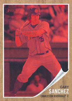 2011 Topps Heritage Minor League - Red Tint #39 Gary Sanchez Front