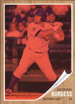 2011 Topps Heritage Minor League - Red Tint #73 Michael Burgess Front