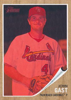 2011 Topps Heritage Minor League - Red Tint #117 John Gast Front