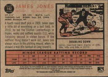 2011 Topps Heritage Minor League - Red Tint #142 James Jones Back