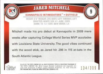 2011 Topps Pro Debut - Blue #9 Jared Mitchell Back