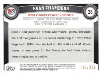2011 Topps Pro Debut - Blue #26 Evan Chambers Back