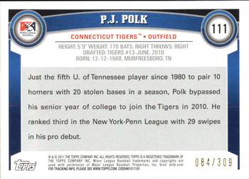 2011 Topps Pro Debut - Blue #111 P.J. Polk Back