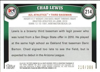 2011 Topps Pro Debut - Blue #214 Chad Lewis Back