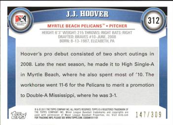 2011 Topps Pro Debut - Blue #312 J.J. Hoover Back