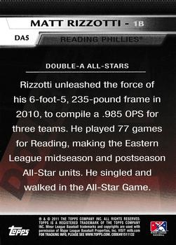 2011 Topps Pro Debut - Double-A All Stars #DA5 Matt Rizzotti Back