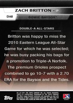 2011 Topps Pro Debut - Double-A All Stars #DA8 Zach Britton Back