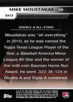 2011 Topps Pro Debut - Double-A All Stars #DA13 Mike Moustakas Back