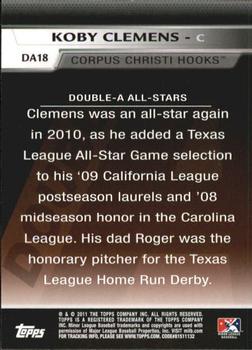 2011 Topps Pro Debut - Double-A All Stars #DA18 Koby Clemens Back