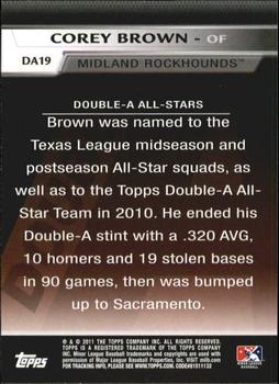 2011 Topps Pro Debut - Double-A All Stars #DA19 Corey Brown Back