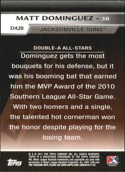 2011 Topps Pro Debut - Double-A All Stars #DA20 Matt Dominguez Back