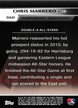 2011 Topps Pro Debut - Double-A All Stars #DA35 Chris Marrero Back