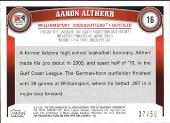 2011 Topps Pro Debut - Gold #16 Aaron Altherr Back