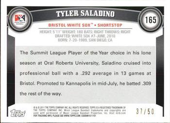2011 Topps Pro Debut - Gold #165 Tyler Saladino Back