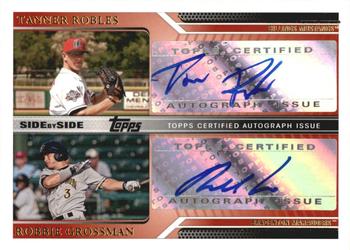 2011 Topps Pro Debut - Side By Side Autographs Gold #RG Tanner Robles / Robbie Grossman Front