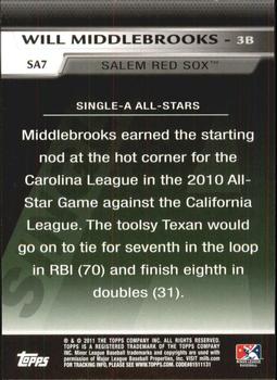 2011 Topps Pro Debut - Single-A All Stars #SA7 Will Middlebrooks Back