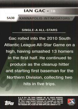 2011 Topps Pro Debut - Single-A All Stars #SA30 Ian Gac Back