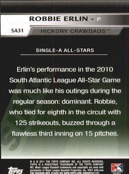 2011 Topps Pro Debut - Single-A All Stars #SA31 Robbie Erlin Back