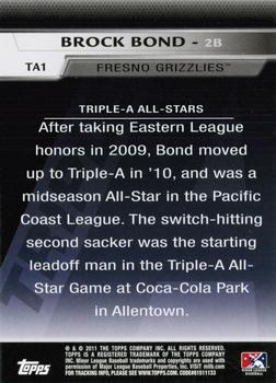 2011 Topps Pro Debut - Triple-A All Stars #TA1 Brock Bond Back