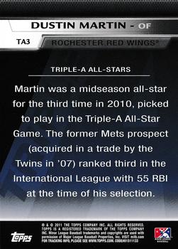 2011 Topps Pro Debut - Triple-A All Stars #TA3 Dustin Martin Back