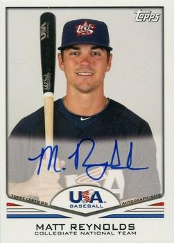 2011 Topps USA Baseball - Autographs #USA-A18 Matt Reynolds Front