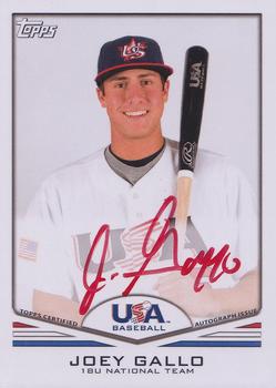 2011 Topps USA Baseball - Autographs Red #USA-A51 Joey Gallo Front