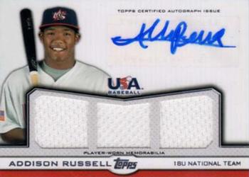2011 Topps USA Baseball - Triple Jersey Autographs #ATR-AR Addison Russell Front