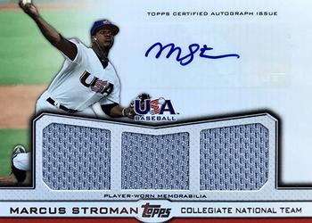 2011 Topps USA Baseball - Triple Jersey Autographs #ATR-MS Marcus Stroman Front