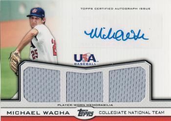 2011 Topps USA Baseball - Triple Jersey Autographs #ATR-MW Michael Wacha Front