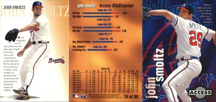 1996 Circa - Access #15 John Smoltz Front