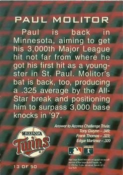 1996 Circa - Boss #13 Paul Molitor Back