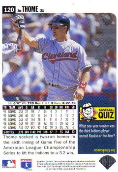 1996 Collector's Choice #120 Jim Thome Back