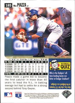 1996 Collector's Choice #185 Mike Piazza Back