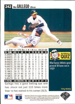 1996 Collector's Choice #242 Mike Gallego Back