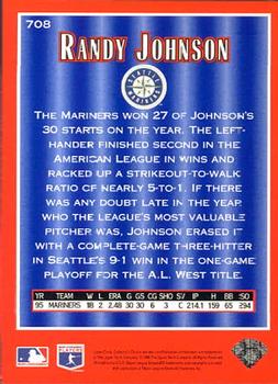 1996 Collector's Choice #708 Randy Johnson Back