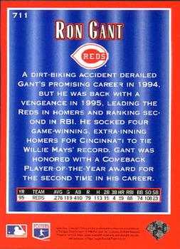 1996 Collector's Choice #711 Ron Gant Back