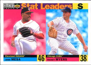 1996 Collector's Choice #9 Jose Mesa / Randy Myers Front